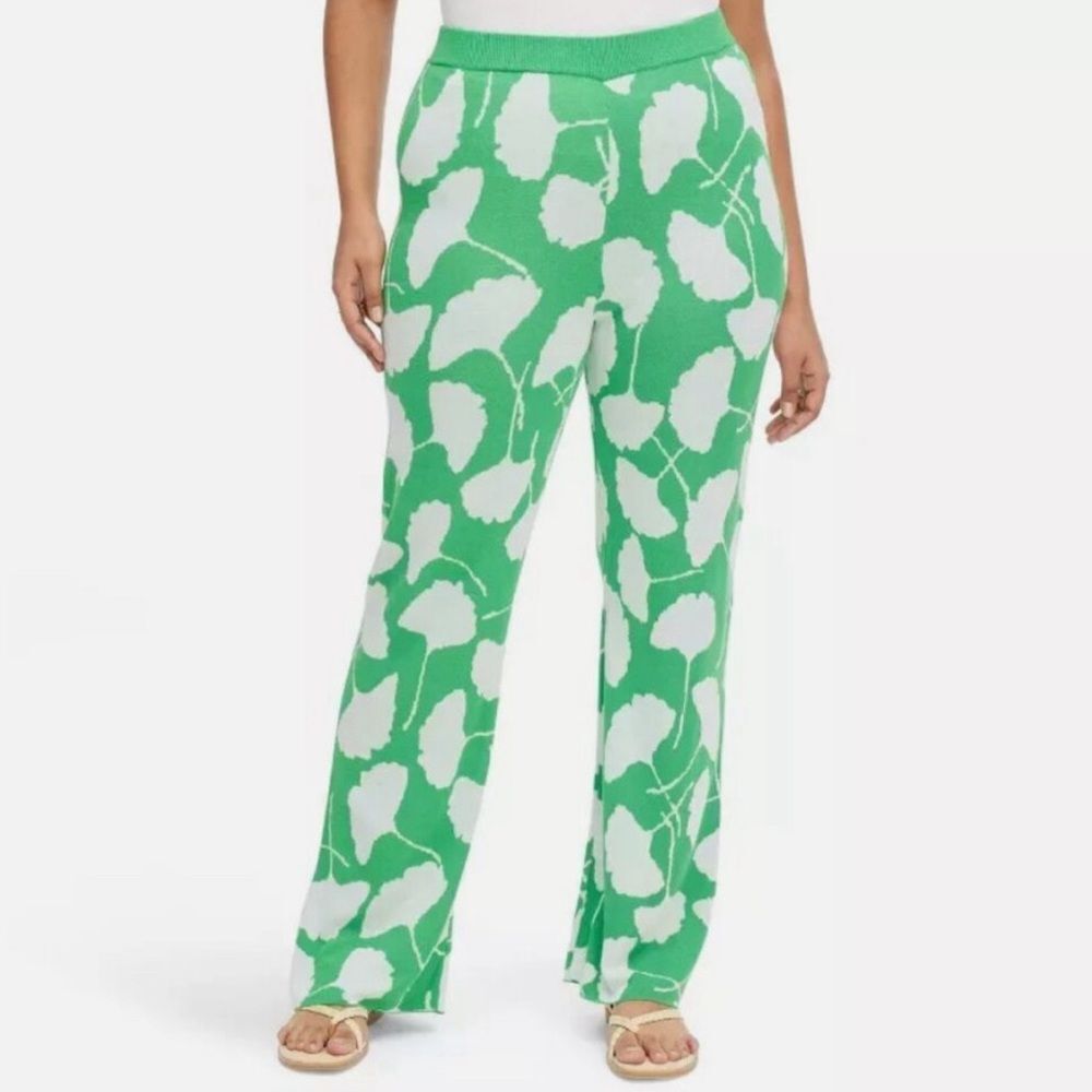 DVFxTARGET knit pattern flare pants green XXL